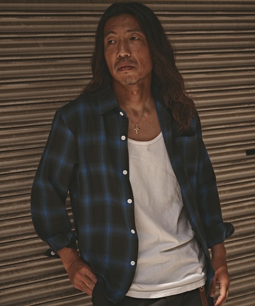 ALL RUNS シャツ オンブレチェックシャツ メンズ レディース