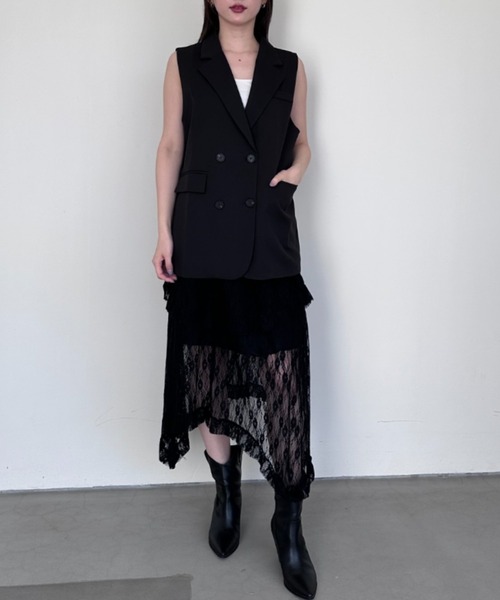 OZZONESTE　レース　編み上げ　アシンメトリー　スカート gossip!ロサンゼルス スカート レースレイヤード アシンメトリー