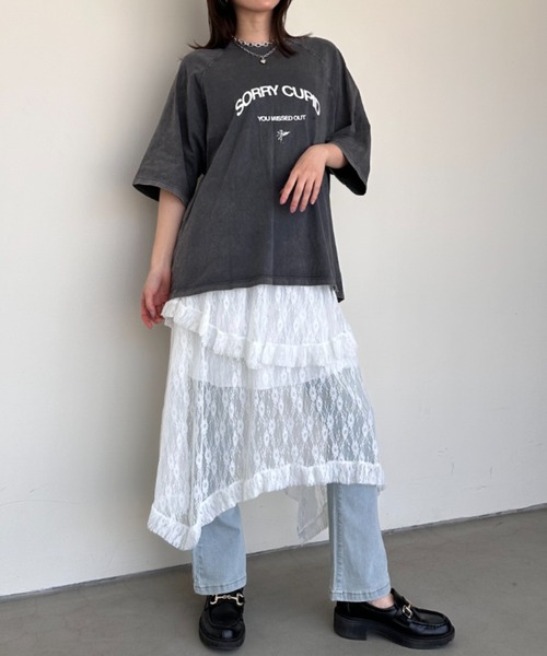 gossip!ロサンゼルス ロング スカート レースレイヤード
