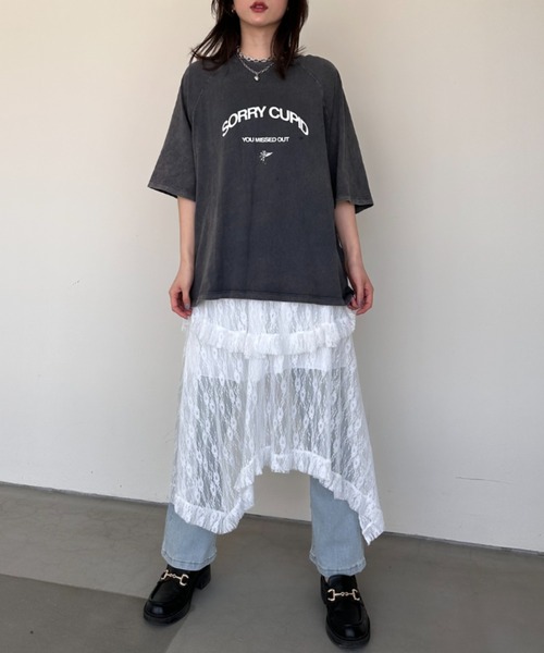 gossip!ロサンゼルス ロング スカート レースレイヤード