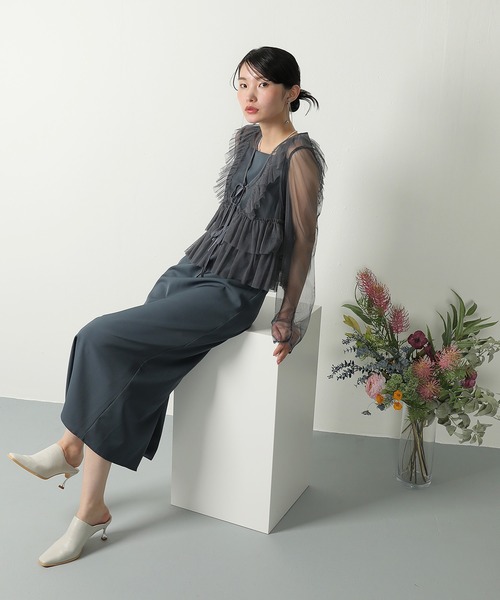Kana ドレス チュール ベスト 3way ワンピース パーティー 結婚