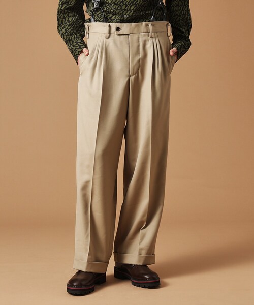 40CARATS&525 BY TAKEO KIKUCHI パンツ ギャバジンワイドパンツ メンズ