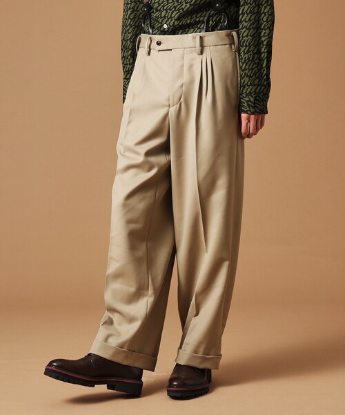 40CARATS&525 BY TAKEO KIKUCHI パンツ ギャバジンワイドパンツ メンズ