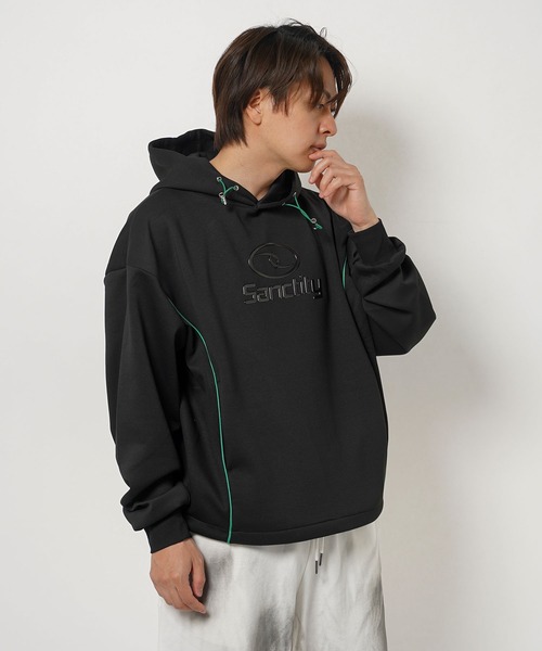 パーカー パイピング メタルプリント / Piping Metal Printed Hoodie