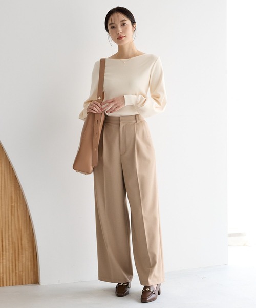 Andemiu スラックス パンツ 「LサイズWEB限定」タックワイド