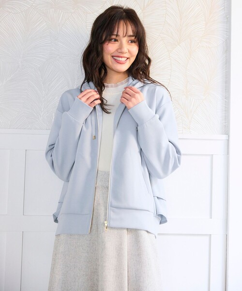 Feroux ニット セーター 「洗える」シアーフリル・ハイネック