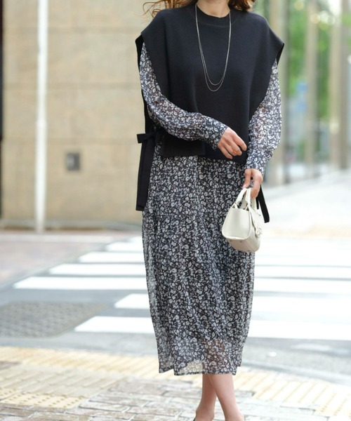 BELLUNA ワンピース ベスト付花柄ワンピース : ZOZOTOWN Yahoo!店