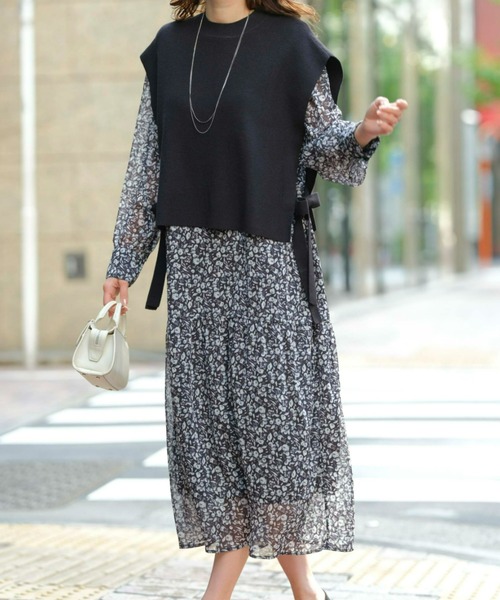 BELLUNA ワンピース ベスト付花柄ワンピース : ZOZOTOWN Yahoo