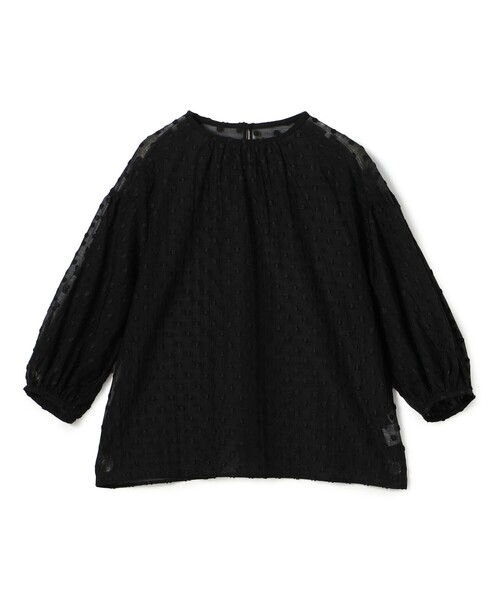 ブラウス シャツ フラワーカットジャカード パフスリーブブラウス レディース Ballsey ブラウス シャツ フラワーカットジャカード