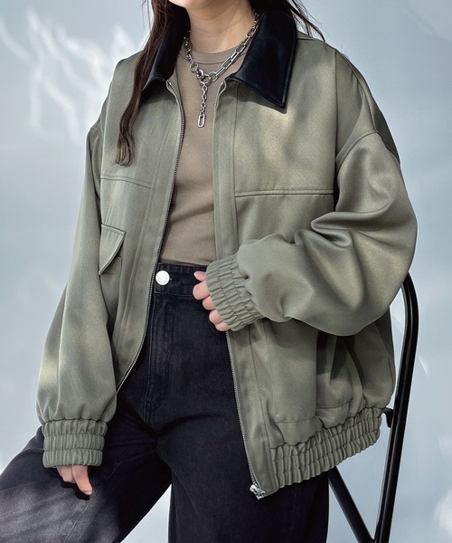 ジャケット・アウター ASK AS KNOW ブルゾン アウター ○ダブルポケット ジップファスナー