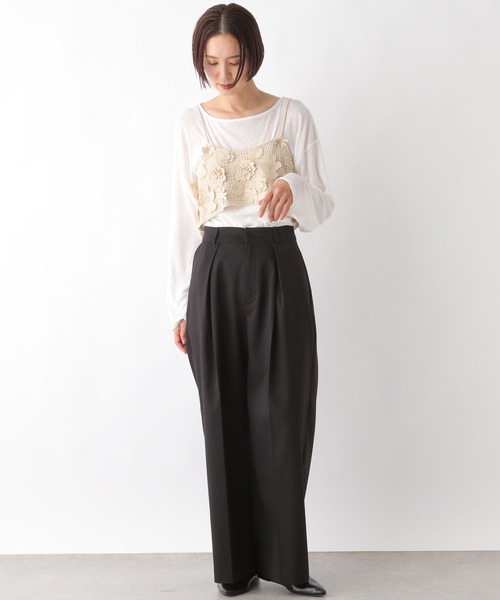 トップス 7ゲージフラワーモチーフビスチェ 243127 レディース 7ゲージ