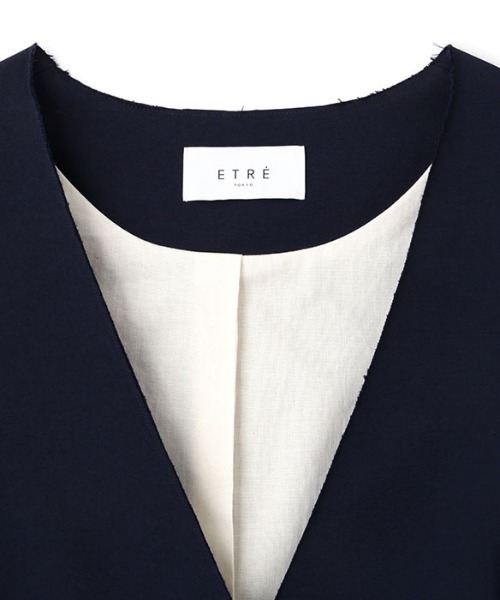 ETRE TOKYO ジャケット ノーカラージャケット カットオフノー