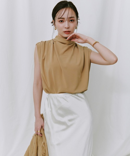 【新品未使用】anuansサテンナロースカートアイボリー アニュアンス anuans サテンナロースカート （BEIGE