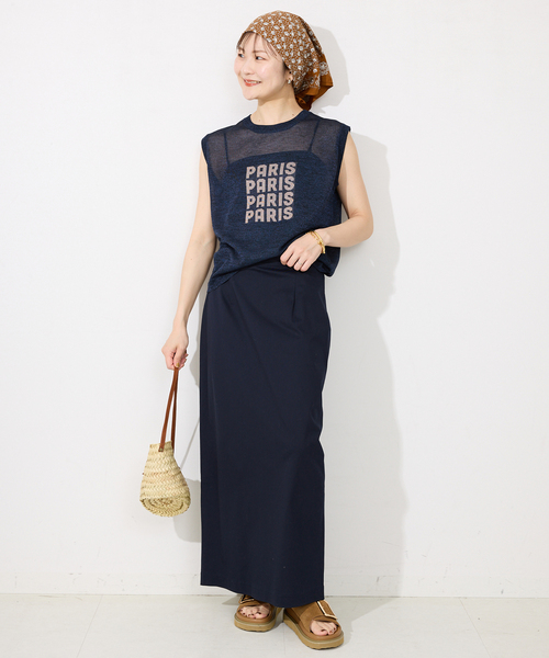 SLOBE IENA ニット セーター PARISロゴシアーニット レディース