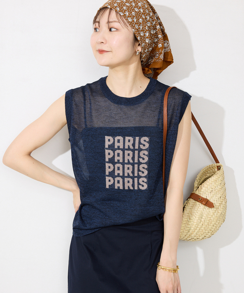 SLOBE IENA ニット セーター PARISロゴシアーニット レディース