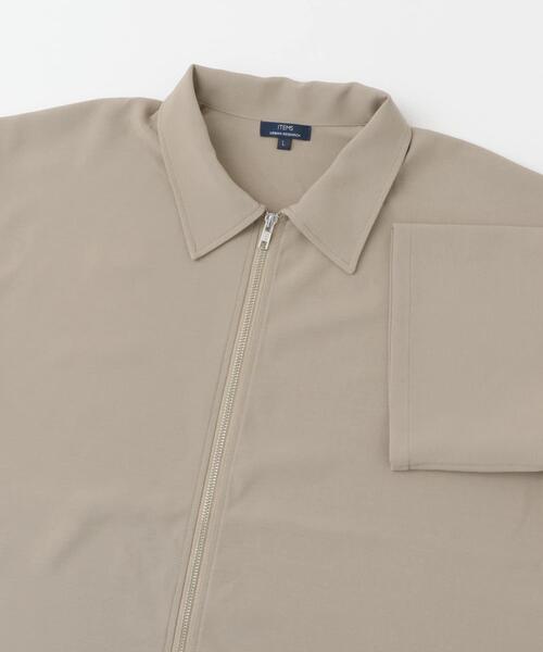ITEMS URBANRESEARCH シャツ 2wayストレッチジップアップ半袖