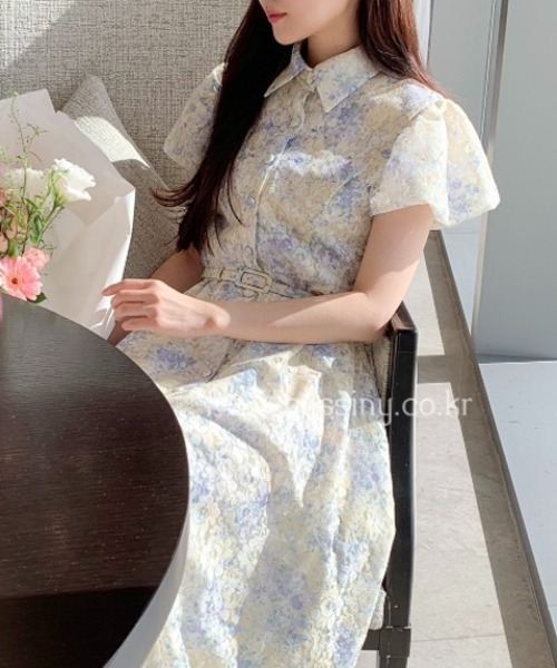【新品未使用】Flower motifカッティングワンピース FREE STYLISTS ワンピース YUGA_YGMC Botanical pattern dress
