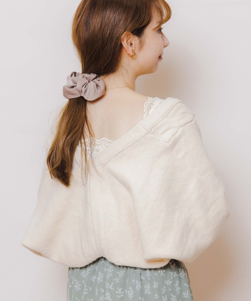 「flower」 ニットボレロ FREE ブラウン レディース_画像2