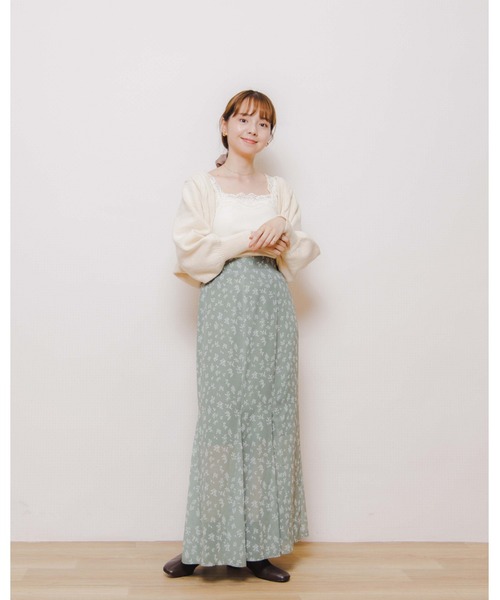 「flower」 ニットボレロ FREE ブラウン レディース_画像4