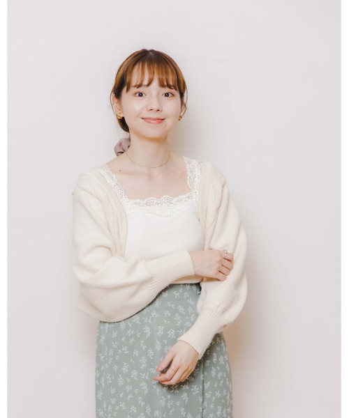 「flower」 ニットボレロ FREE ブラウン レディース_画像8