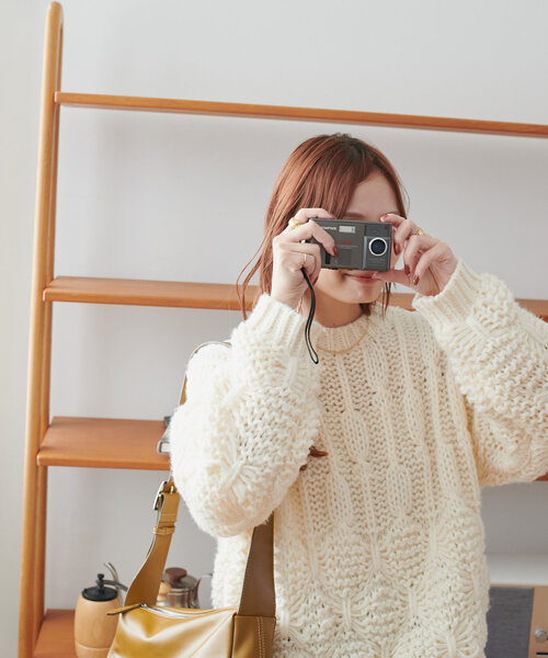 「DISCOAT」 長袖ニット FREE チャコールグレー レディース_画像5