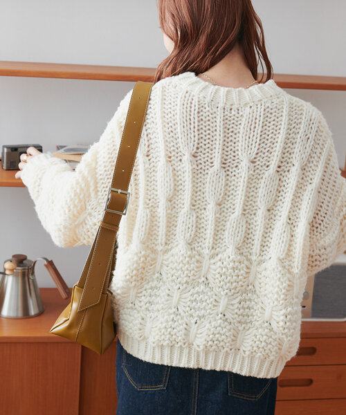 「DISCOAT」 長袖ニット FREE チャコールグレー レディース_画像7