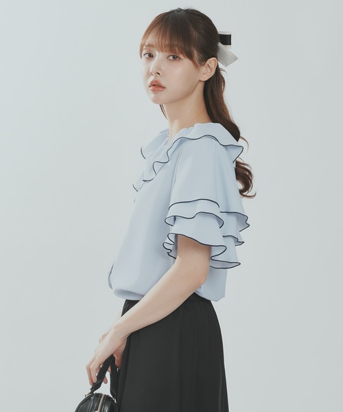ブラウス シャツ レイヤードフリルブラウス / Layered frill blouse レディース レイヤードフリルブラウス / Layered frill blouse（シャツ