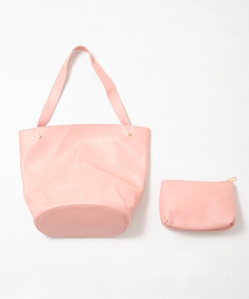 Nu ショルダーバッグ バッグ 「Nu」ポーチ付フェイクレザートート