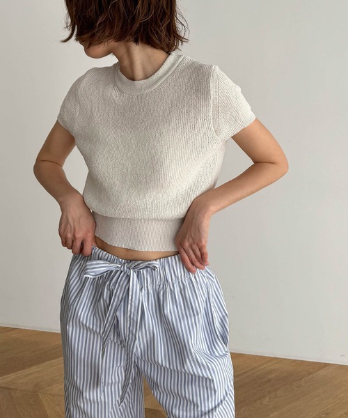 CANAL JEAN ニット セーター El mar コットンリネン半袖ニット