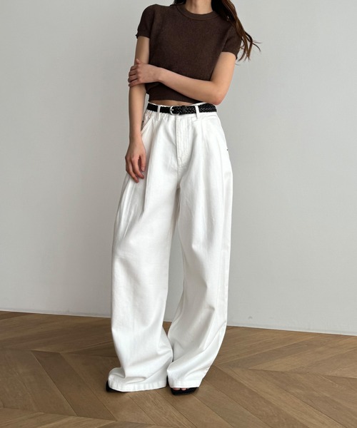 canal jean 半袖ニット 完売品 El Mar CANAL JEAN ニット セーター El mar コットンリネン半袖ニット