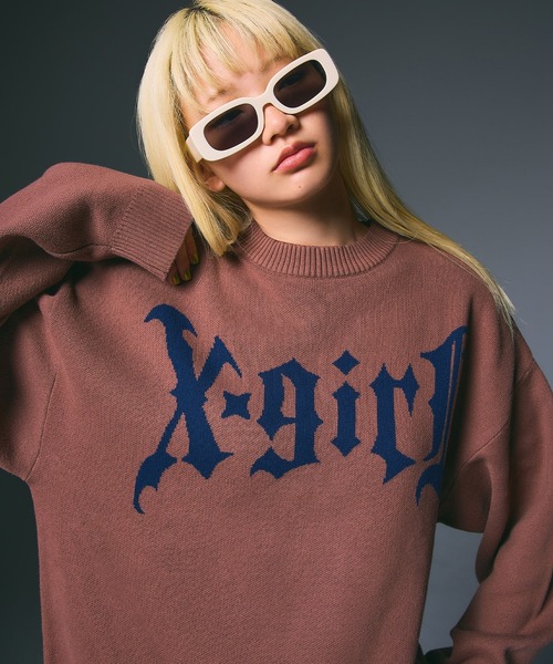 「X-girl」 長袖ニット ONE SIZE ブラウン レディース
