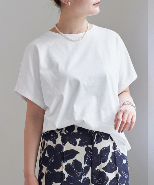 IENA tシャツ ATON/エイトン SUVIN 60/2 CAP SLEEVE TEE Tシャツ