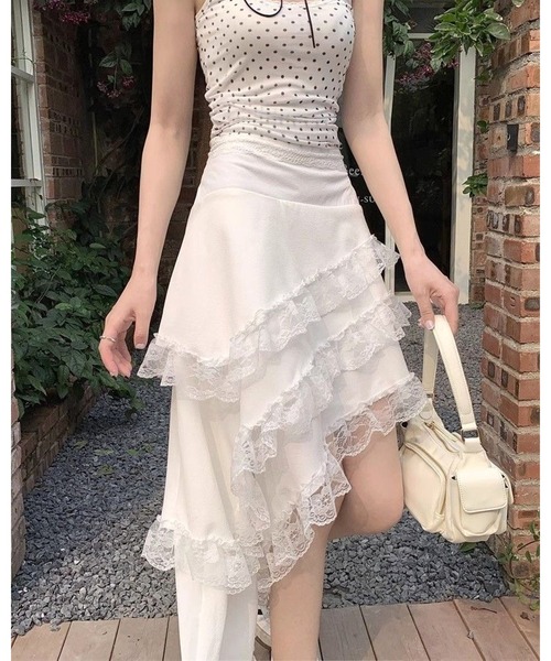 00s Vintage fairygrunge アシメティアードレース スカート 00s Vintage fairygrunge アシメティアードレース スカート