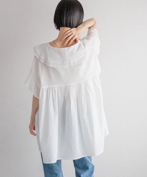 ローリーズファーム　フリルチュニックブラウス　今季新作　完売品 LOWRYS FARM ブラウス シャツ フリルチュニックブラウス 490272