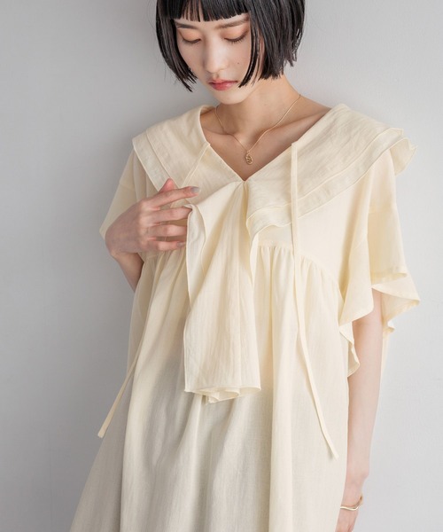LOWRYS FARM ブラウス シャツ フリルチュニックブラウス 490272