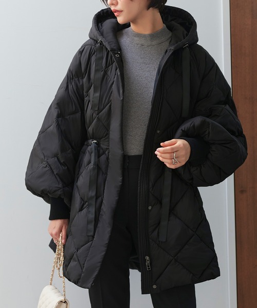 ルイルエブティック　バルーンスリーブキルティング コート RUIRUE BOUTIQUE（ルイルエブティック） コート 3L ブラック