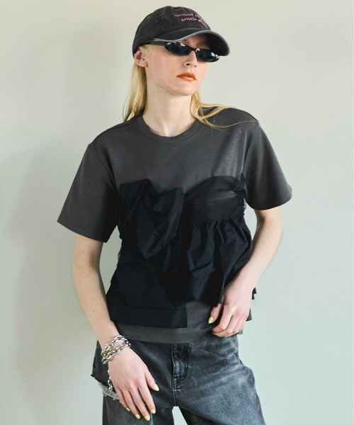 【MAISON SPECIAL】ドッキングクラッシュショートTシャツ Docking Crash Short T-shirt/ドッキングクラッシュショートT
