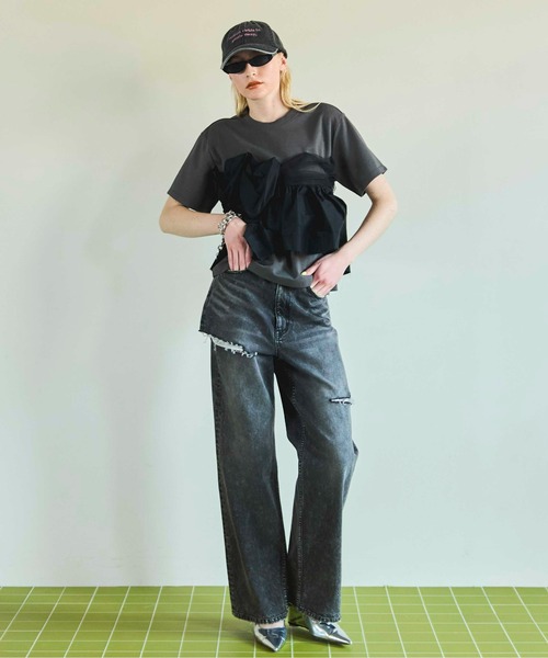 MAISON SPECIAL tシャツ Docking Twisted T-shirt/ドッキング