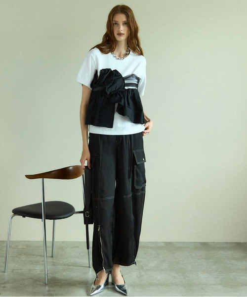 MAISON SPECIAL tシャツ Docking Twisted T-shirt/ドッキング