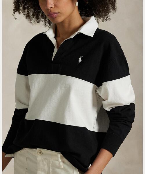 【美品】Polo Ralph Lauren ラガーシャツポロシャツ ライトグレー POLO RALPH LAUREN ポロ ラルフローレン 半袖 メッシュ