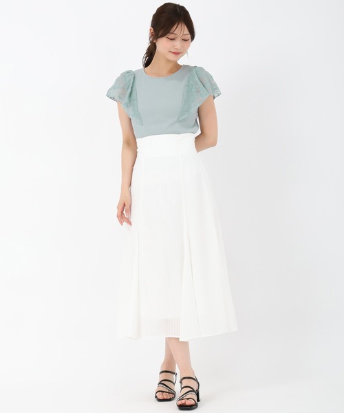 tシャツ 2025春夏新作 レースフリル袖リブカットトップス レディース MISCH MASCH tシャツ 2025春夏新作 レースフリル袖リブカット
