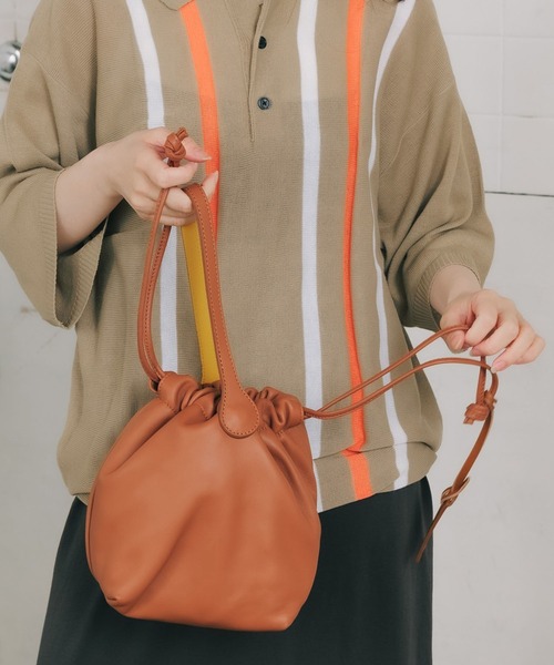 パ*ヤ様 MARCO MASI マルコマッシ巾着ショルダーバッグ ラフィア風×カ MARCO MASI（マルコマージ） ハンドバッグ ハンドバッグ NAPPA