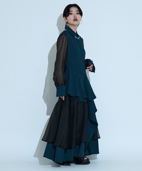 Elino de Mavie 2wayスリーブシャツワンピース 2wayスリーブジップワンピース（ワンピース）｜Ellno de Mavie