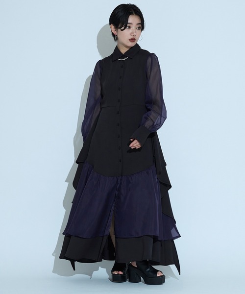 Elino de Mavie 2wayスリーブシャツワンピース 2wayスリーブジップワンピース（ワンピース）｜Ellno de Mavie