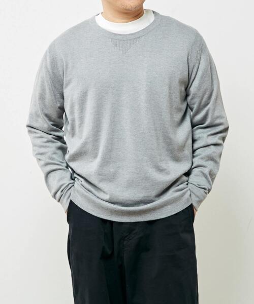 【試着のみ】ジョンスメドレーニットMシルバー JOHN SMEDLEY（ジョンスメドレー） 長袖ニット M シルバー メンズ