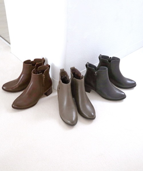 モードカオリ（MODE KAORI）/サイドジップショートブーツ/21536 MODE KAORI（モードカオリ） ブーツ サイドジップショートブーツ/21536