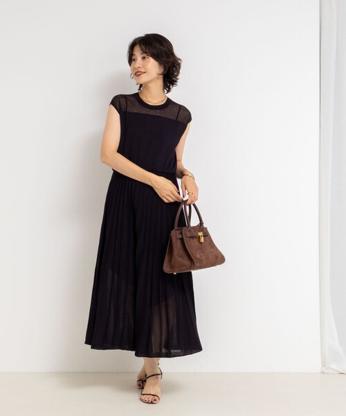 ノーリーズ　ニットワンピース NOLLEY'S Sophi ワンピース プリーツ風ニットワンピース