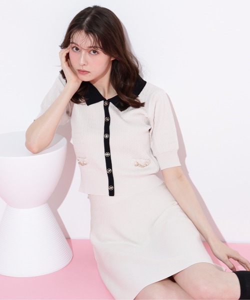 美品 ミニケーブルショート丈ニットアップ JILL by JILL STUART 楽天市場】【SALE／30%OFF】ミニケーブルビッグカラーニット