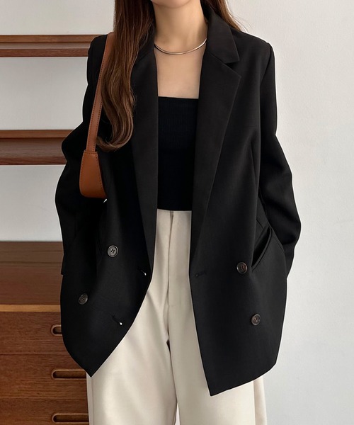 「callautia」 テーラードジャケット LARGE ダークグレー レディース