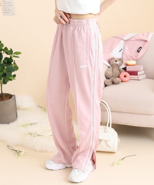 NERDY スウェットパンツ ジャージ ロゴテープトラックパンツ